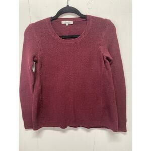 MADEWELL Women's Sweater Long Slv Round Neck Maroon 100% Cotton.Size XS